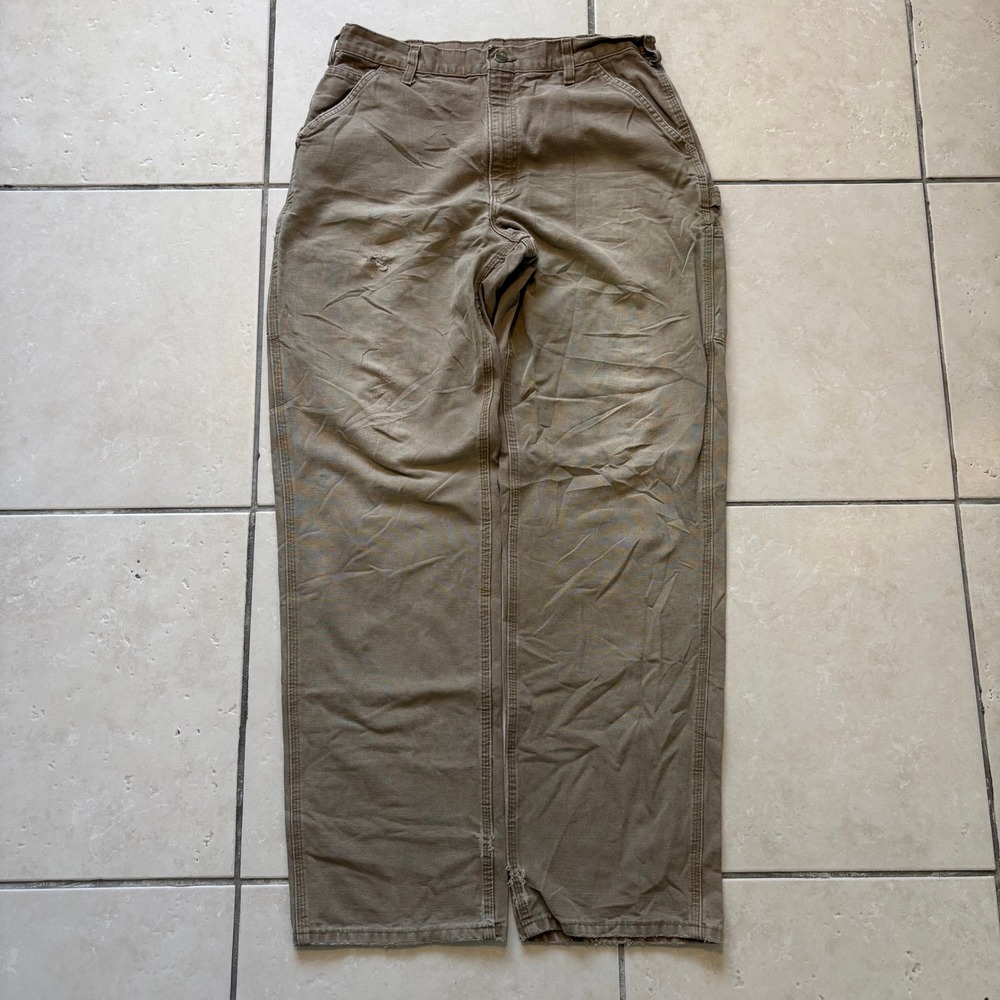Carhartt B11 CBR Original Dungaree Fit Brown Canvas Work Pants Mens 36x36